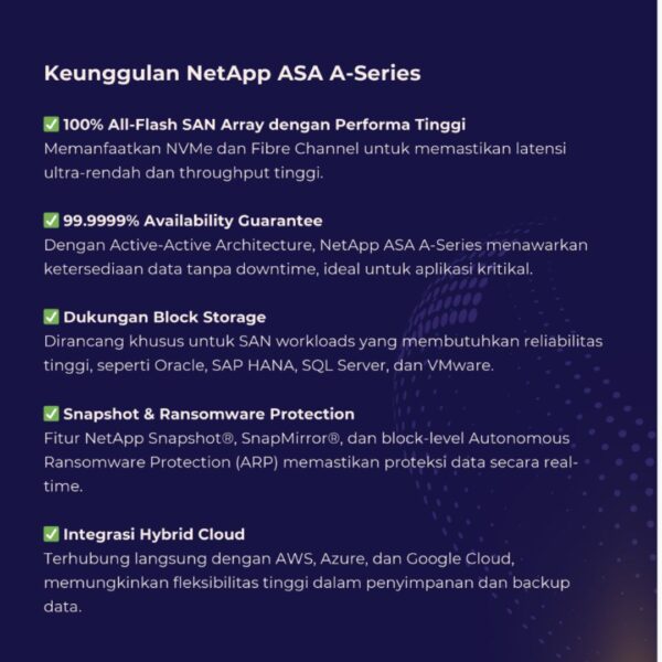 ASA A-Series Keunggulan