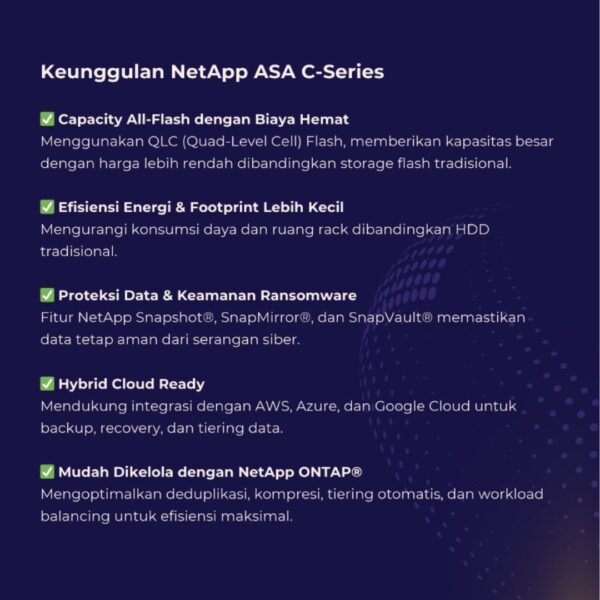 Keunggulan NetApp ASA C-Series